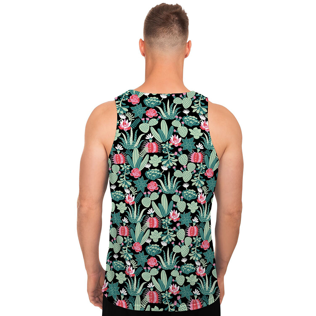 Cute Cactus And Succulent Print Men's Tank Top