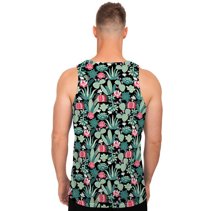 Cute Cactus And Succulent Print Men's Tank Top