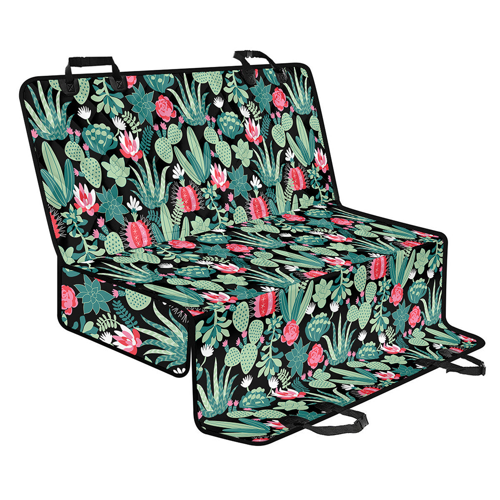 Cute Cactus And Succulent Print Pet Car Back Seat Cover