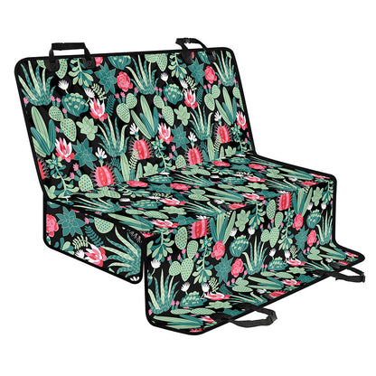 Cute Cactus And Succulent Print Pet Car Back Seat Cover