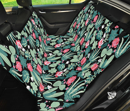 Cute Cactus And Succulent Print Pet Car Back Seat Cover