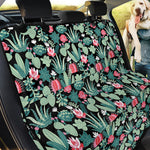 Cute Cactus And Succulent Print Pet Car Back Seat Cover