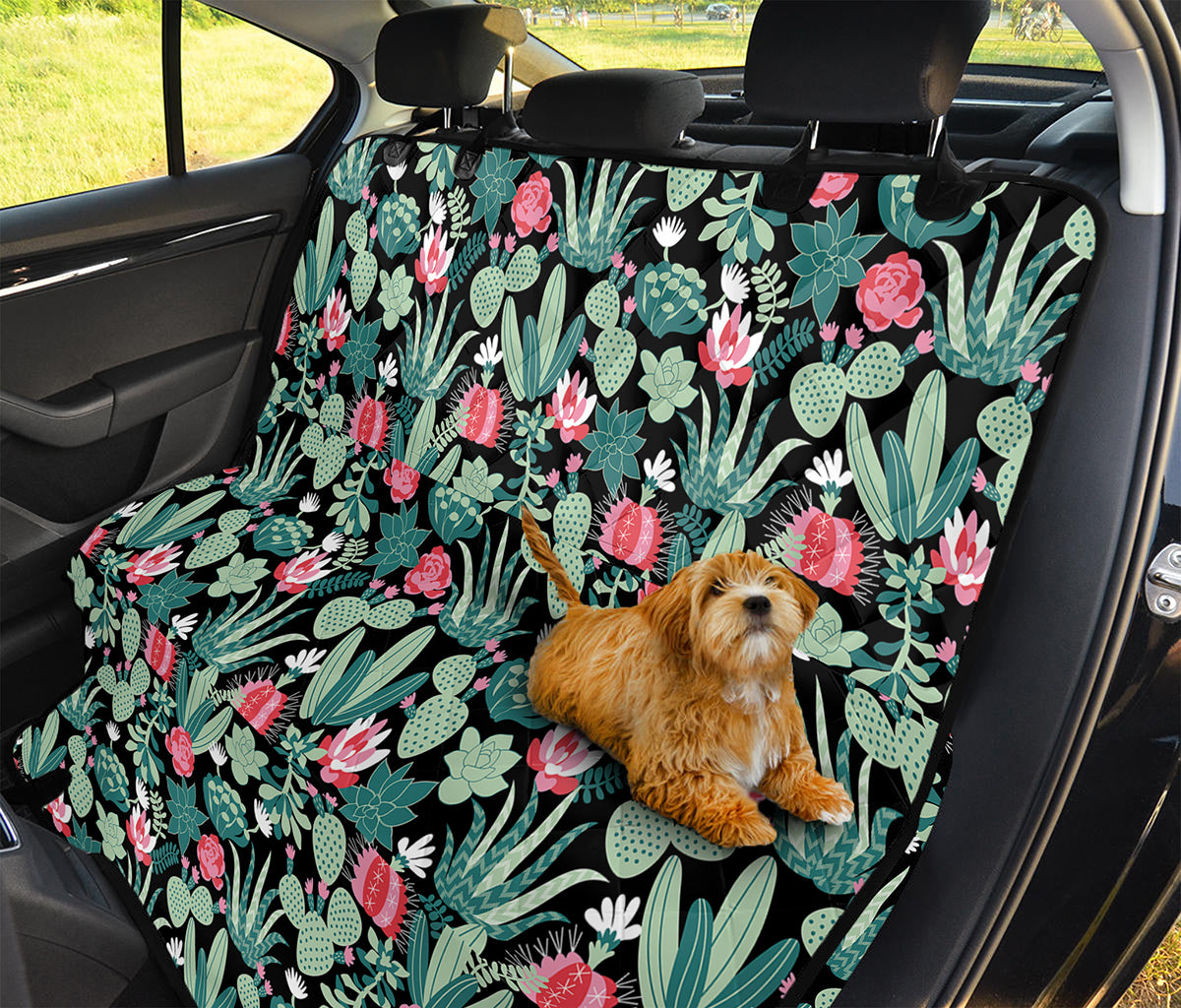 Cute Cactus And Succulent Print Pet Car Back Seat Cover