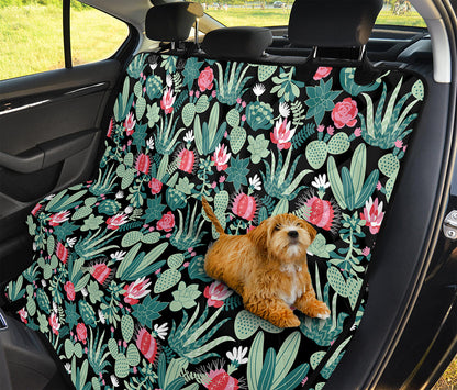 Cute Cactus And Succulent Print Pet Car Back Seat Cover