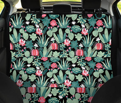 Cute Cactus And Succulent Print Pet Car Back Seat Cover