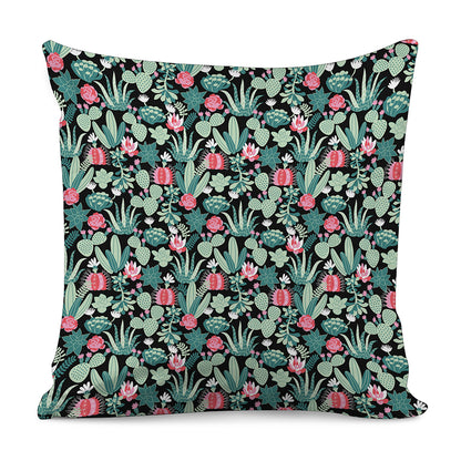 Cute Cactus And Succulent Print Pillow Cover