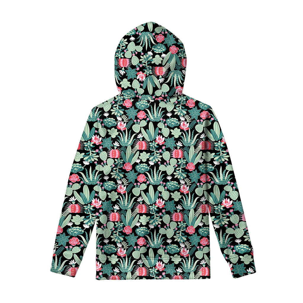 Cute Cactus And Succulent Print Pullover Hoodie