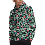 Cute Cactus And Succulent Print Pullover Hoodie