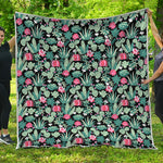 Cute Cactus And Succulent Print Quilt