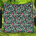 Cute Cactus And Succulent Print Quilt