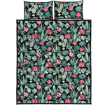 Cute Cactus And Succulent Print Quilt Bed Set
