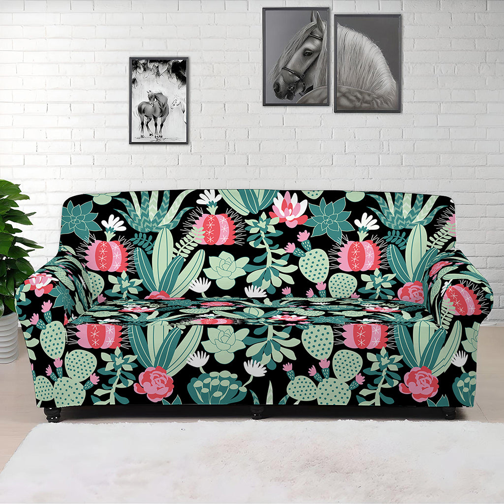 Cute Cactus And Succulent Print Sofa Cover