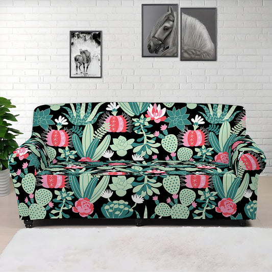 Cute Cactus And Succulent Print Sofa Cover