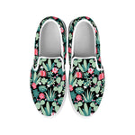 Cute Cactus And Succulent Print White Slip On Shoes