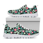 Cute Cactus And Succulent Print White Sneakers