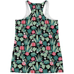 Cute Cactus And Succulent Print Women's Racerback Tank Top