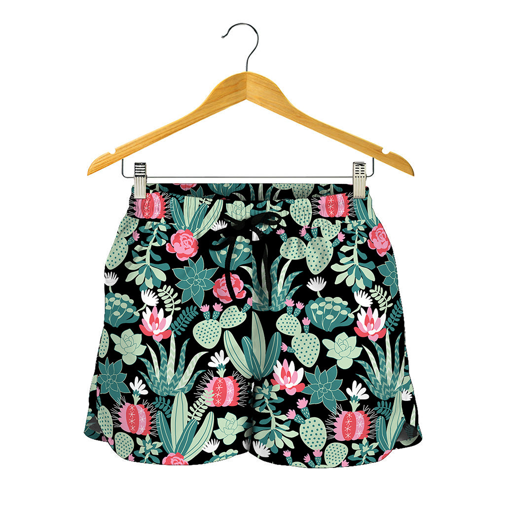 Cute Cactus And Succulent Print Women's Shorts