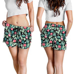 Cute Cactus And Succulent Print Women's Shorts