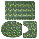 Cute Cactus Plant Pattern Print 3 Piece Bath Mat Set