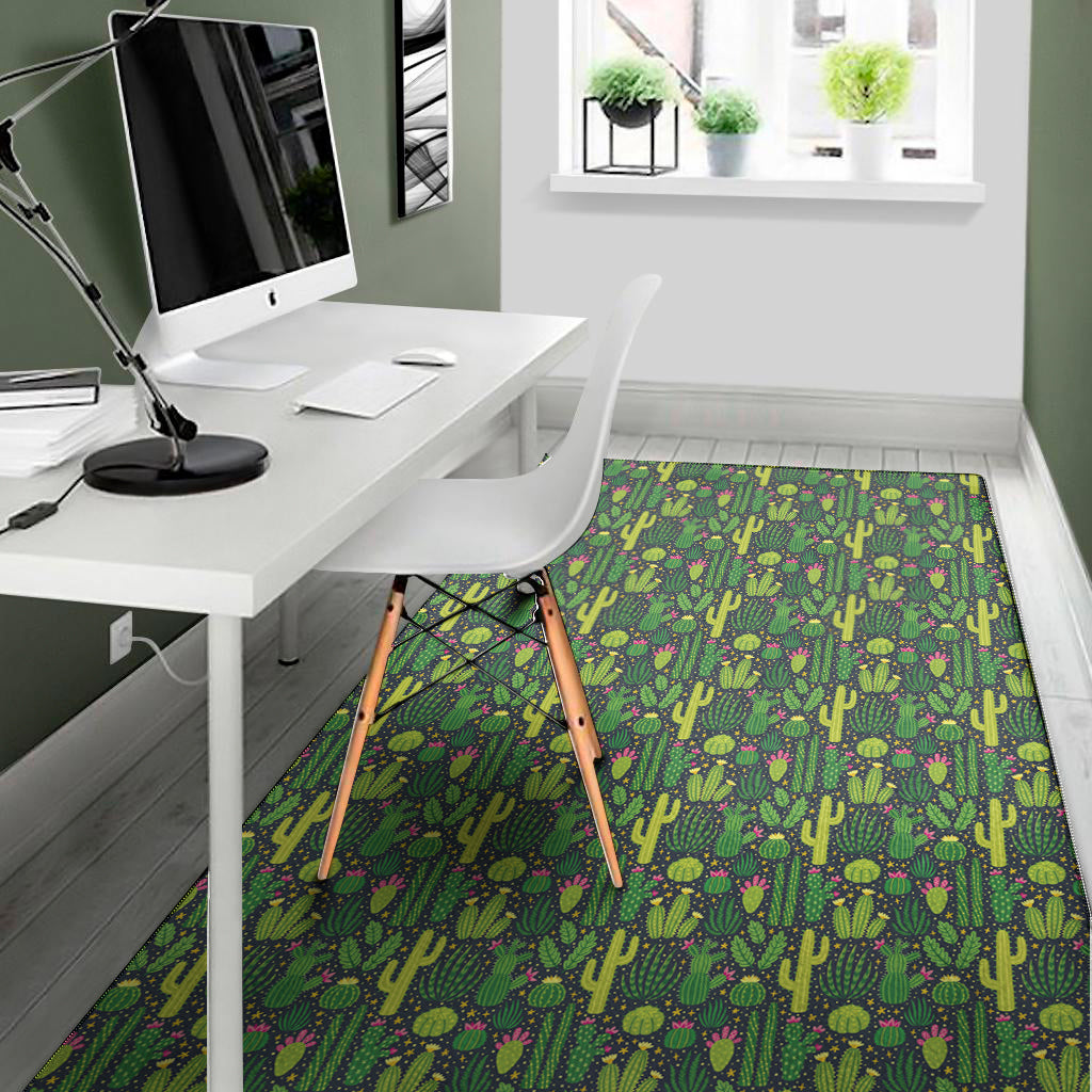 Cute Cactus Plant Pattern Print Area Rug