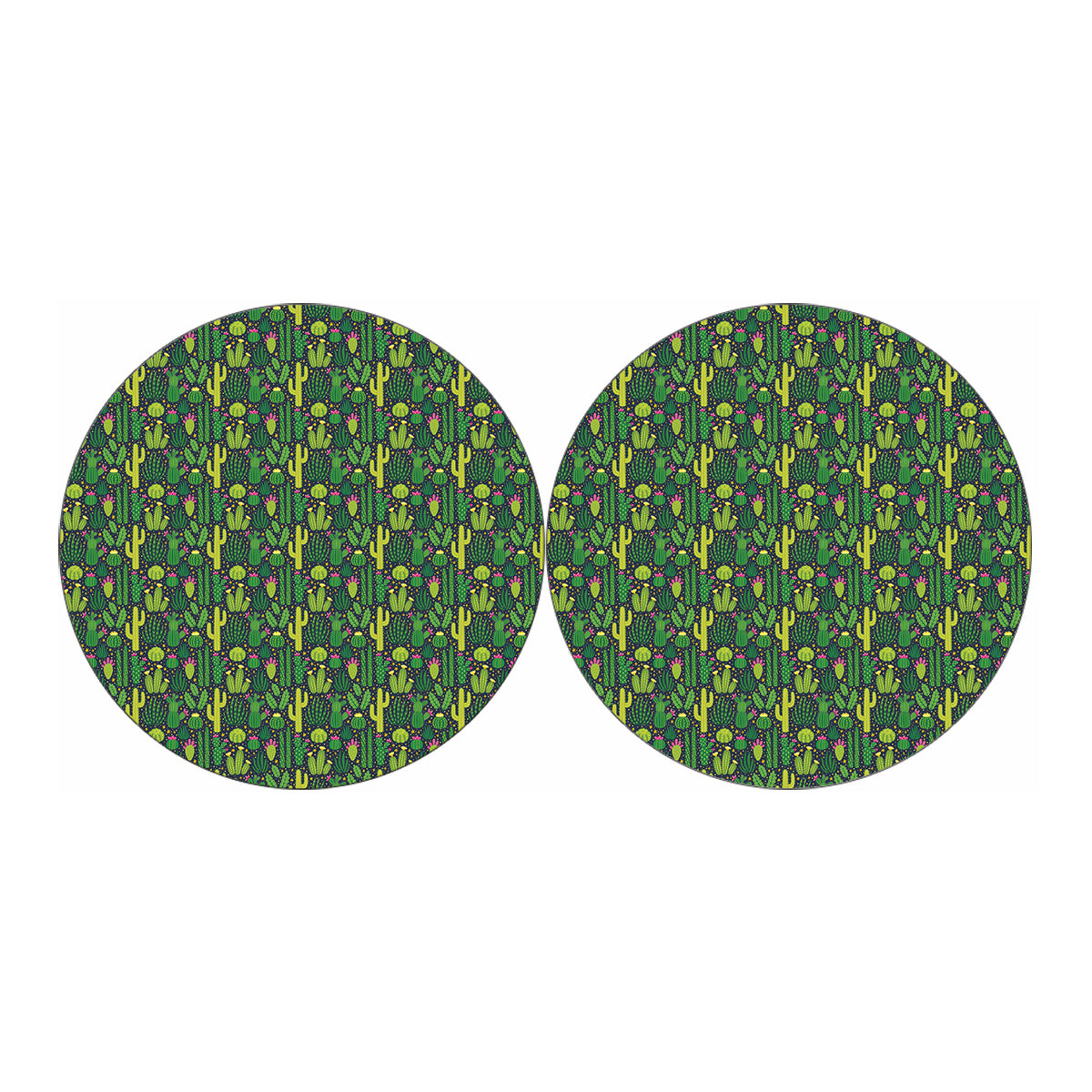 Cute Cactus Plant Pattern Print Car Coasters
