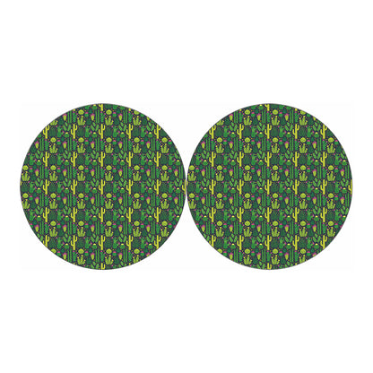 Cute Cactus Plant Pattern Print Car Coasters