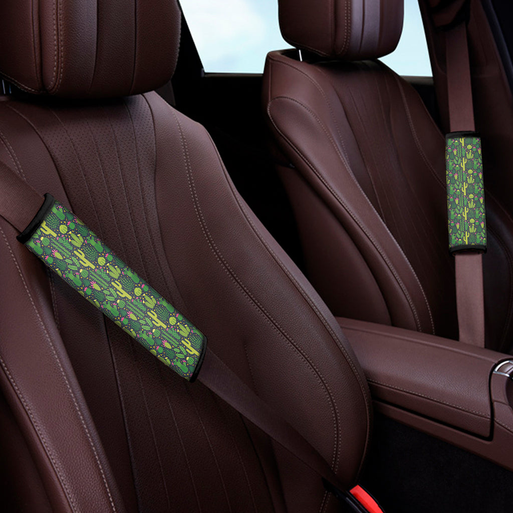 Cute Cactus Plant Pattern Print Car Seat Belt Covers