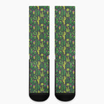 Cute Cactus Plant Pattern Print Crew Socks