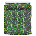 Cute Cactus Plant Pattern Print Duvet Cover Bedding Set