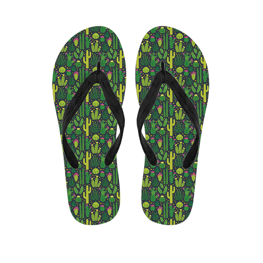 Cute Cactus Plant Pattern Print Flip Flops