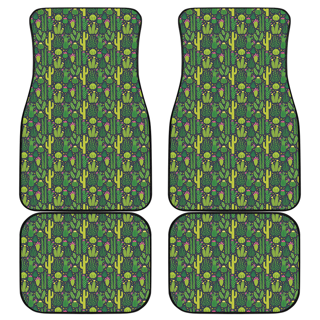 Cute Cactus Plant Pattern Print Front and Back Car Floor Mats