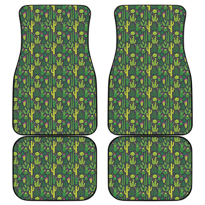 Cute Cactus Plant Pattern Print Front and Back Car Floor Mats