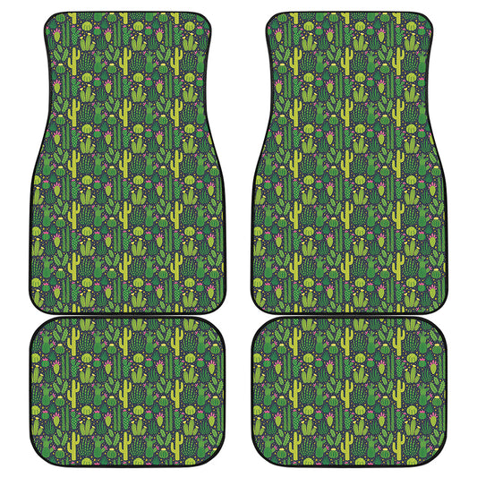 Cute Cactus Plant Pattern Print Front and Back Car Floor Mats
