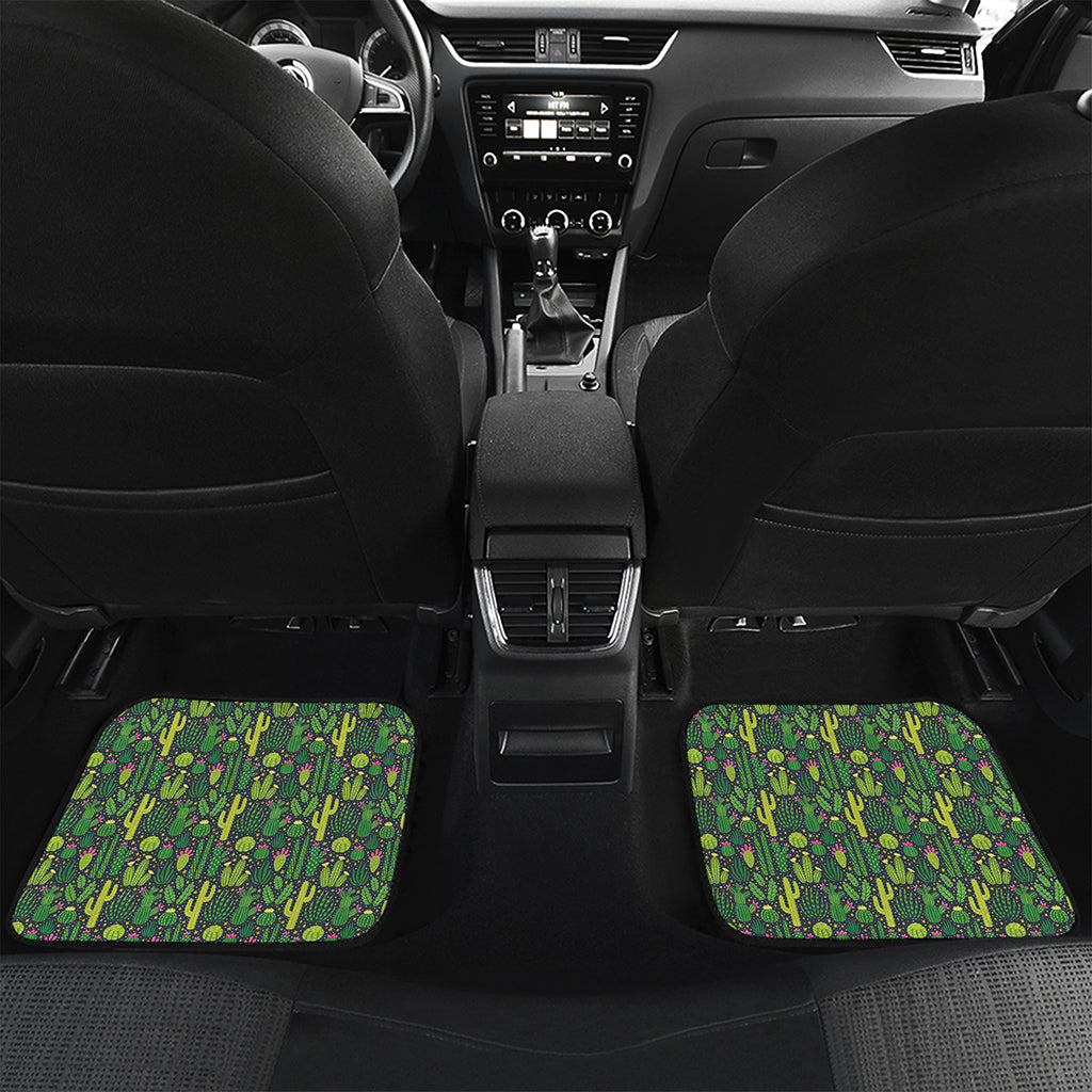 Cute Cactus Plant Pattern Print Front and Back Car Floor Mats