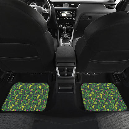 Cute Cactus Plant Pattern Print Front and Back Car Floor Mats