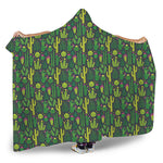 Cute Cactus Plant Pattern Print Hooded Blanket