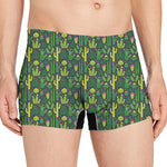 Cute Cactus Plant Pattern Print Men's Boxer Briefs