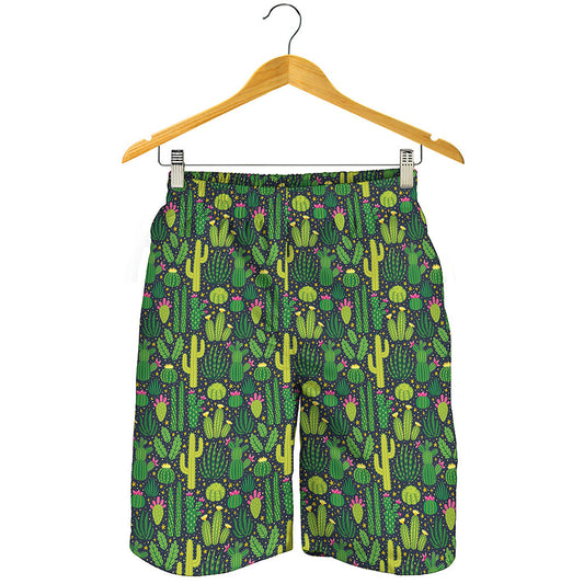 Cute Cactus Plant Pattern Print Men's Shorts
