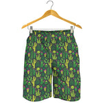 Cute Cactus Plant Pattern Print Men's Shorts