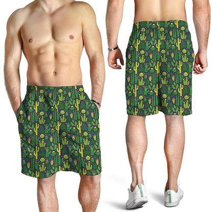 Cute Cactus Plant Pattern Print Men's Shorts