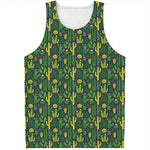 Cute Cactus Plant Pattern Print Men's Tank Top