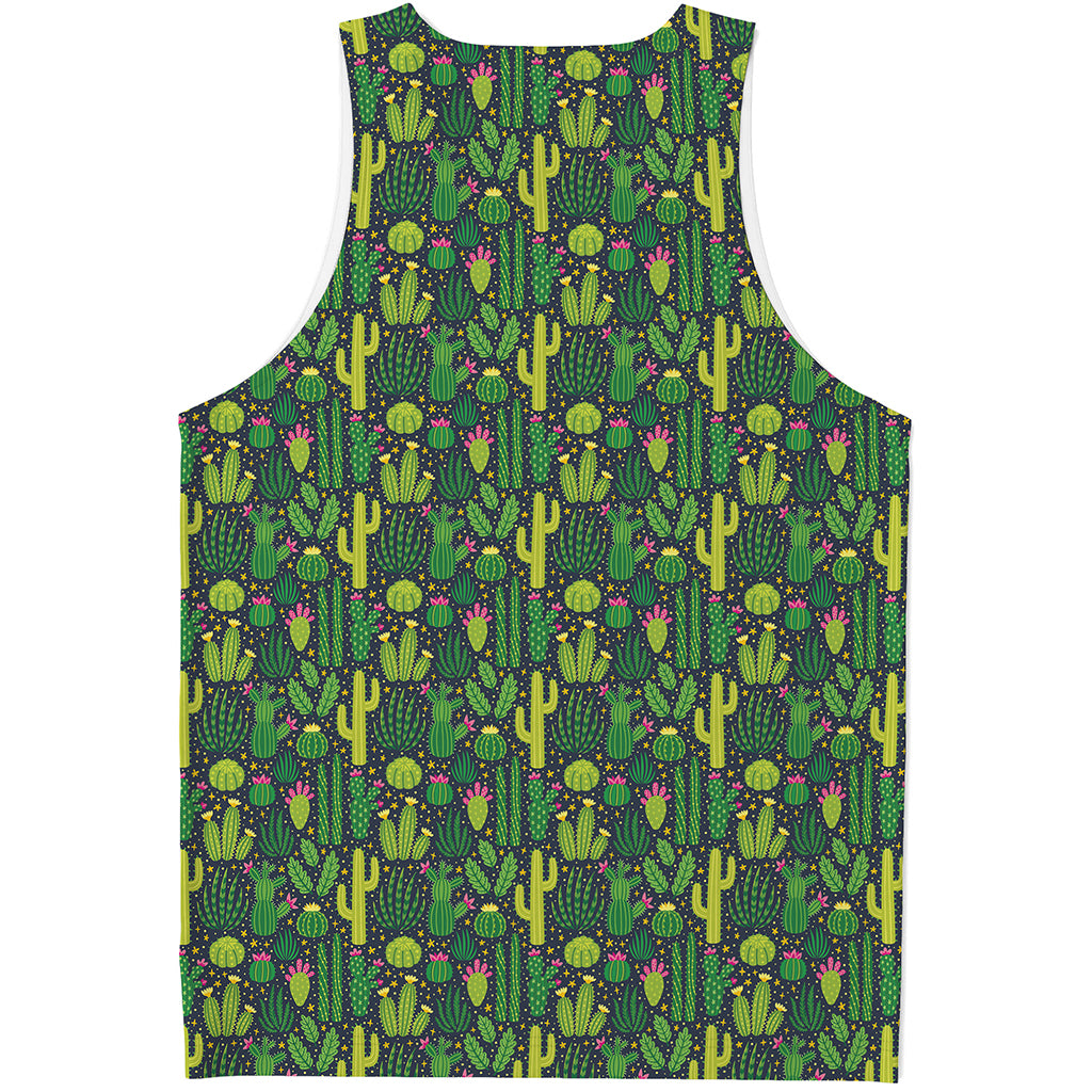 Cute Cactus Plant Pattern Print Men's Tank Top