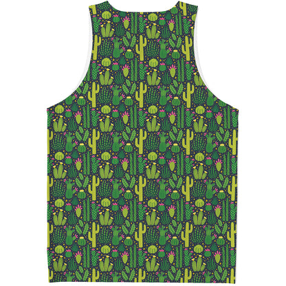 Cute Cactus Plant Pattern Print Men's Tank Top