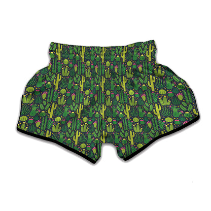 Cute Cactus Plant Pattern Print Muay Thai Boxing Shorts