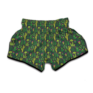 Cute Cactus Plant Pattern Print Muay Thai Boxing Shorts