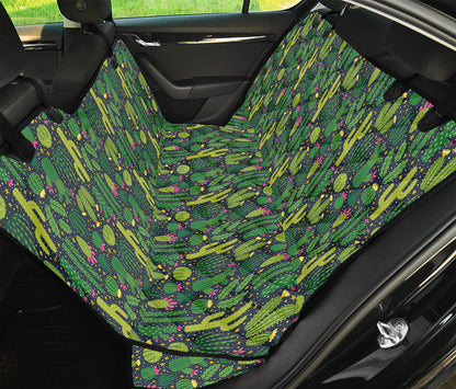 Cute Cactus Plant Pattern Print Pet Car Back Seat Cover