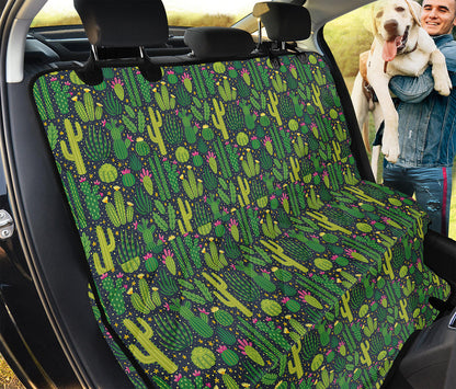 Cute Cactus Plant Pattern Print Pet Car Back Seat Cover