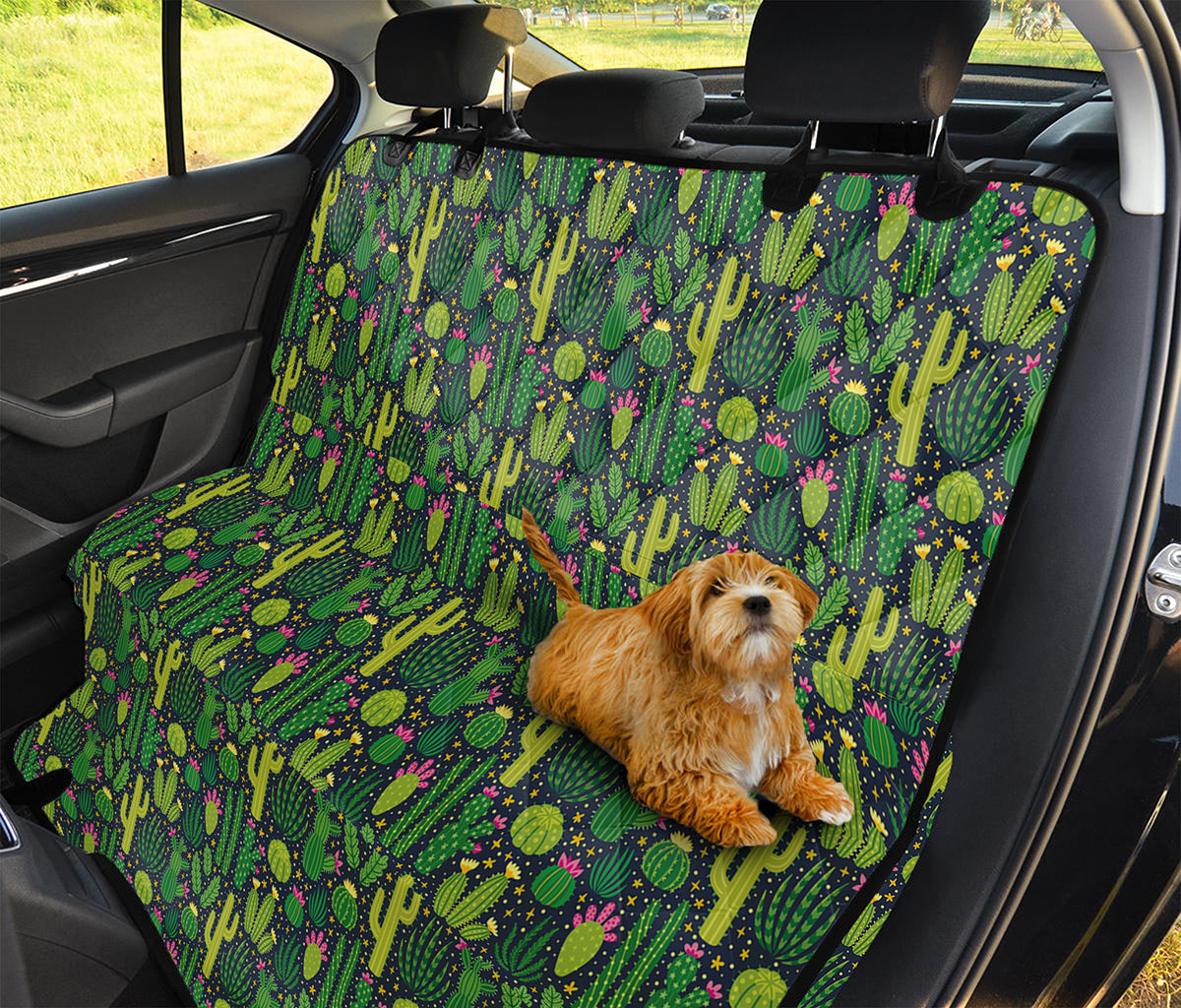 Cute Cactus Plant Pattern Print Pet Car Back Seat Cover