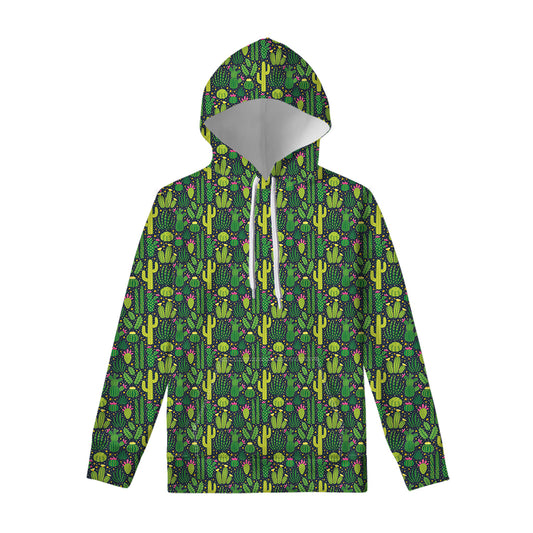 Cute Cactus Plant Pattern Print Pullover Hoodie