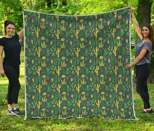 Cute Cactus Plant Pattern Print Quilt